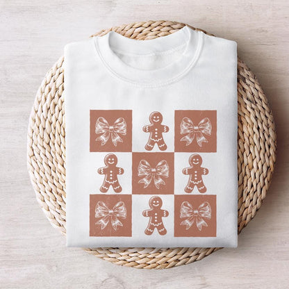 Retro Checkered Gingerbread Man PNG, Cute Christmas PNG - 300 DPI Design