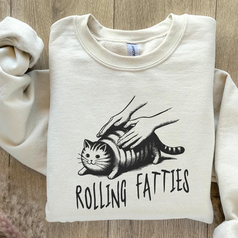 Rolling Fatties Cat PNG, Rolling Fatties Fat Cat - 300 DPI Design for