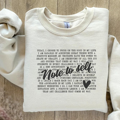 Note to Self PNG, Mental Health Motivational Sublimation Design - 300 DPI