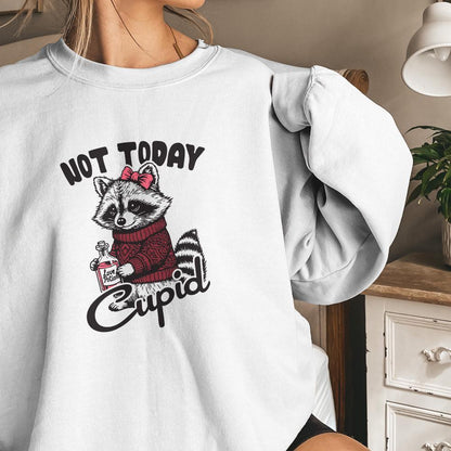 Not Today Cupid Funny Raccoon PNG, Valentine's Day Sublimation Design -
