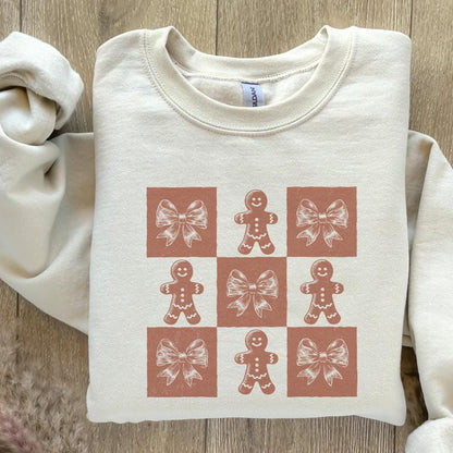 Retro Checkered Gingerbread Man PNG, Cute Christmas PNG - 300 DPI Design