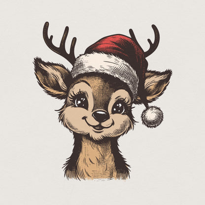 Christmas Reindeer Png, Holly Jolly Png - 300 DPI Design for T-Shirt