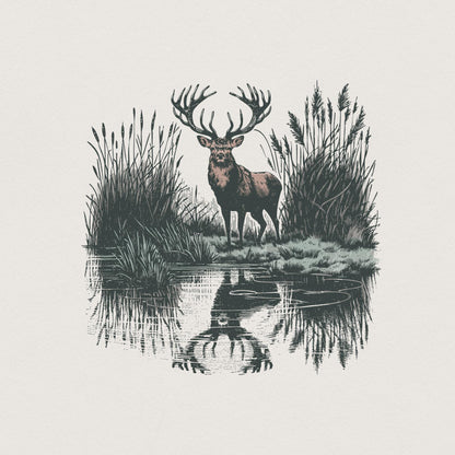 Deer Sublimation Design, Hunting PNG - 300 DPI Design for T-Shirt