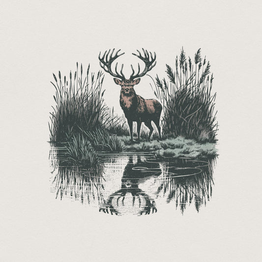 Deer Sublimation Design, Hunting PNG - 300 DPI Design for T-Shirt