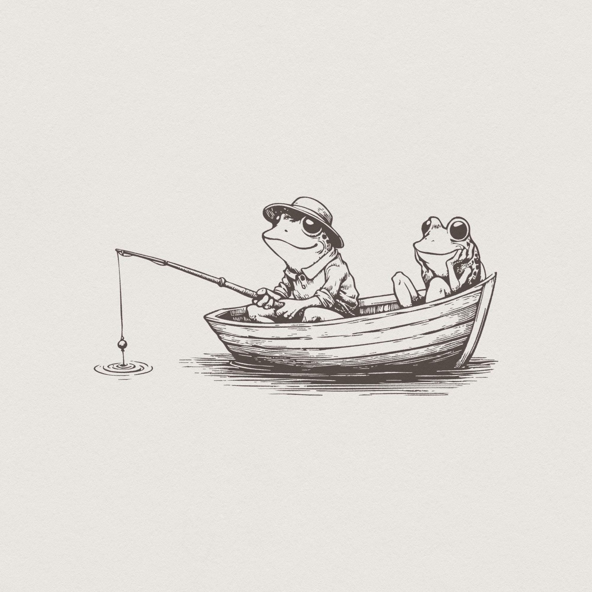 Vintage Frog Clip Art, Frog Sublimation PNG - 300 DPI Design for T-Shirt