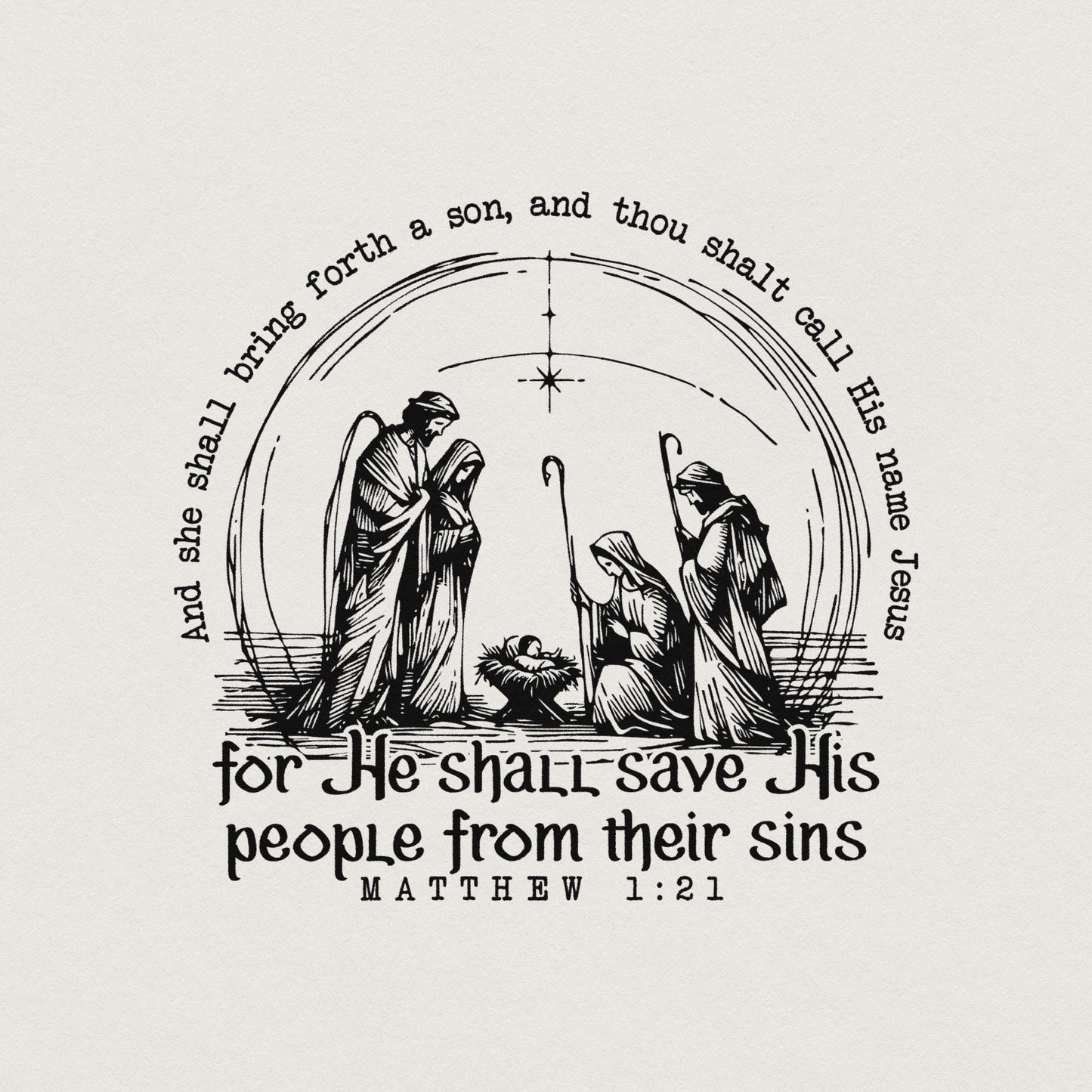 Christian Christmas PNG, Nativity Scene - 300 DPI Design for T-Shirt