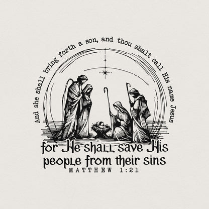 Christian Christmas PNG, Nativity Scene - 300 DPI Design for T-Shirt