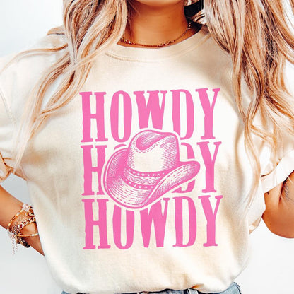 Western Cowgirl PNG, Howdy Southern Design - 300 DPI Design for T-Shirt