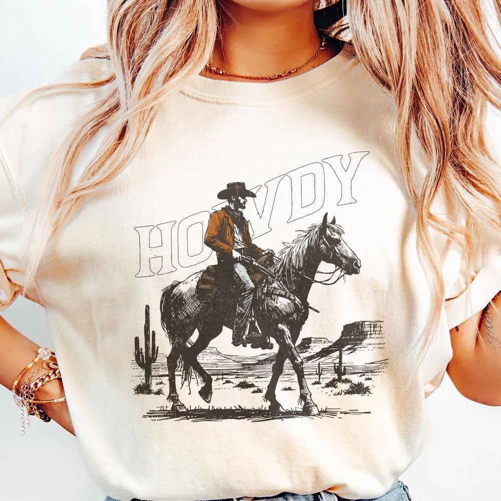 Howdy PNG, Western Sublimation Design - 300 DPI Design for T-Shirt