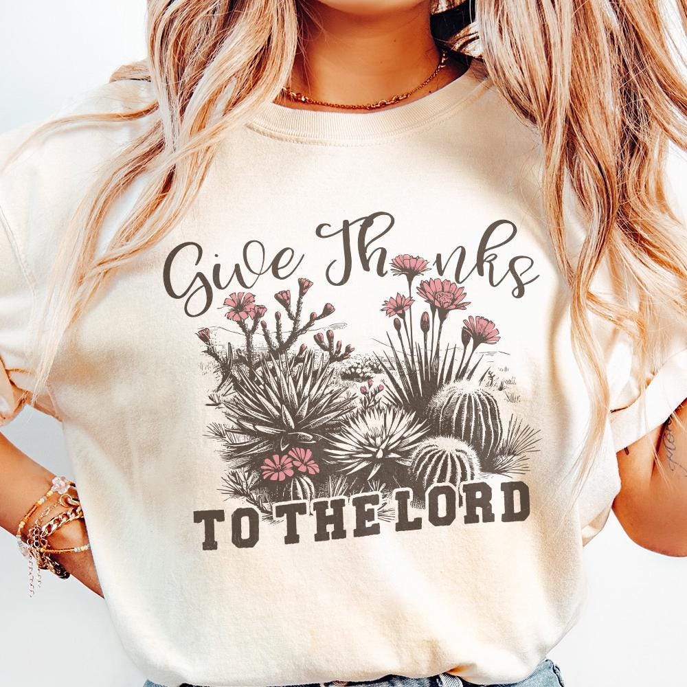 Give Thanks to Lord PNG, Western Thanksgiving PNG - 300 DPI Design for