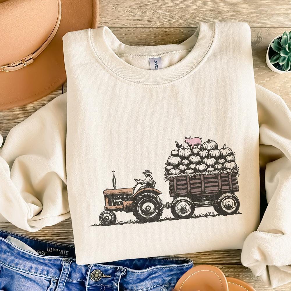 Fall Christian PNG, Tractor Design - 300 DPI Design for T-Shirt