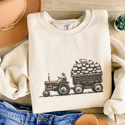 Fall Christian PNG, Tractor Design - 300 DPI Design for T-Shirt