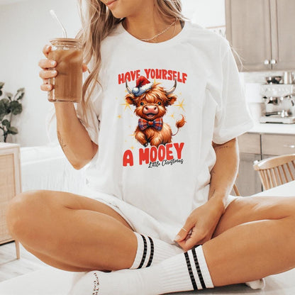 Highland Mooey Christmas PNG, Western Christmas PNG - 300 DPI Design for