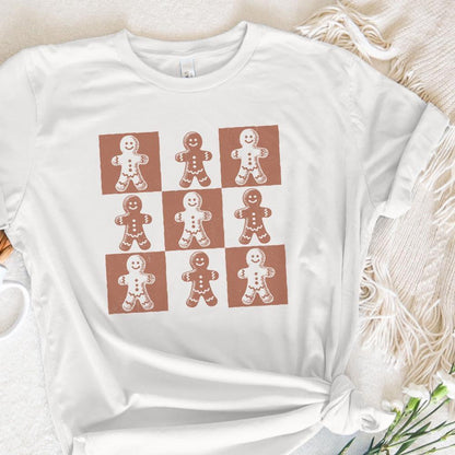 Retro Checkered Gingerbread Man PNG, Cute Christmas Png - 300 DPI Design