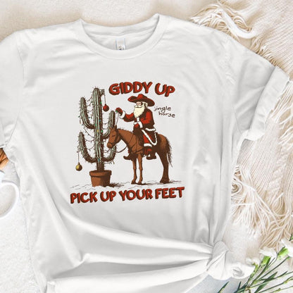 Giddy Up Jingle Horse PNG Digital Download, Western Christmas Design -
