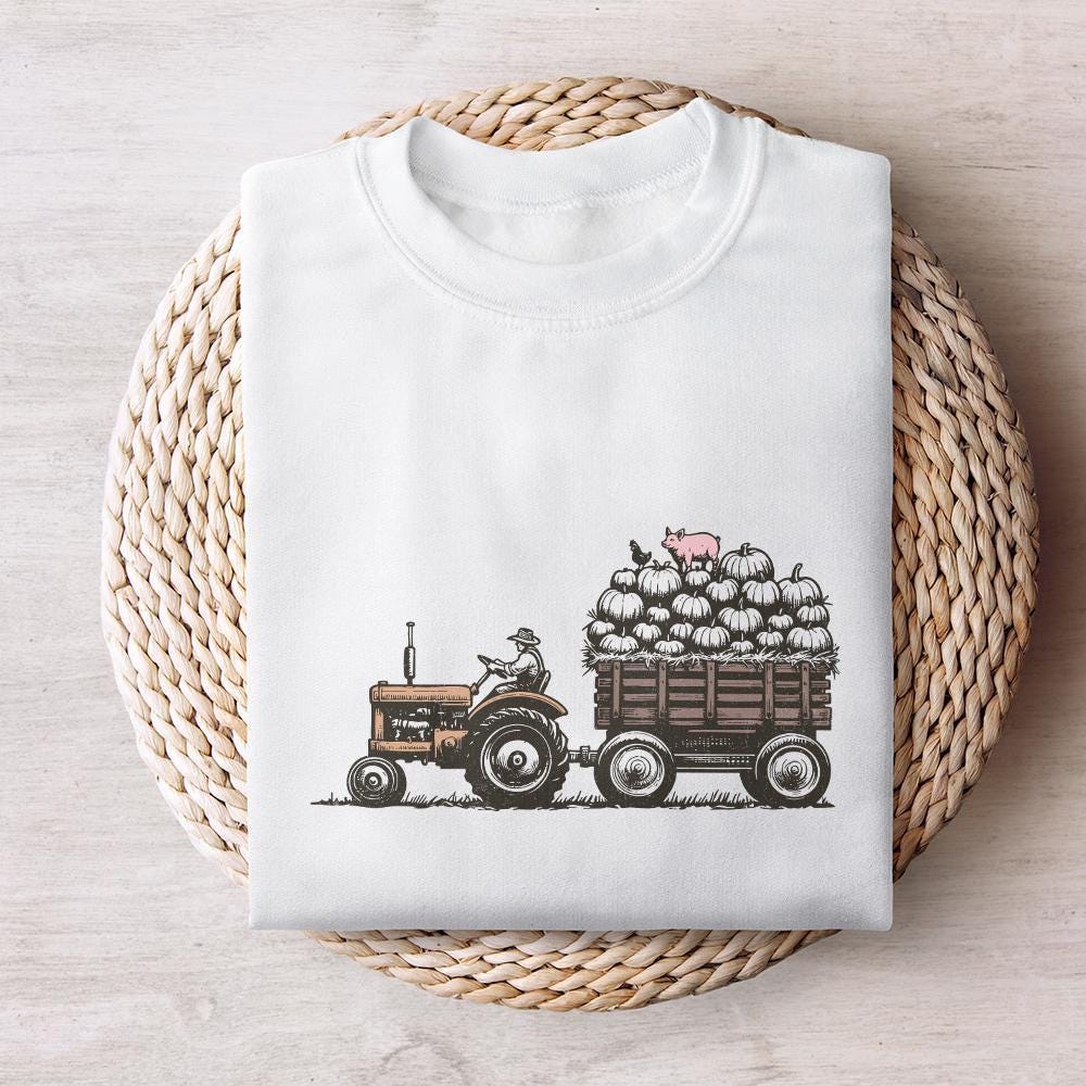 Fall Christian PNG, Tractor Design - 300 DPI Design for T-Shirt