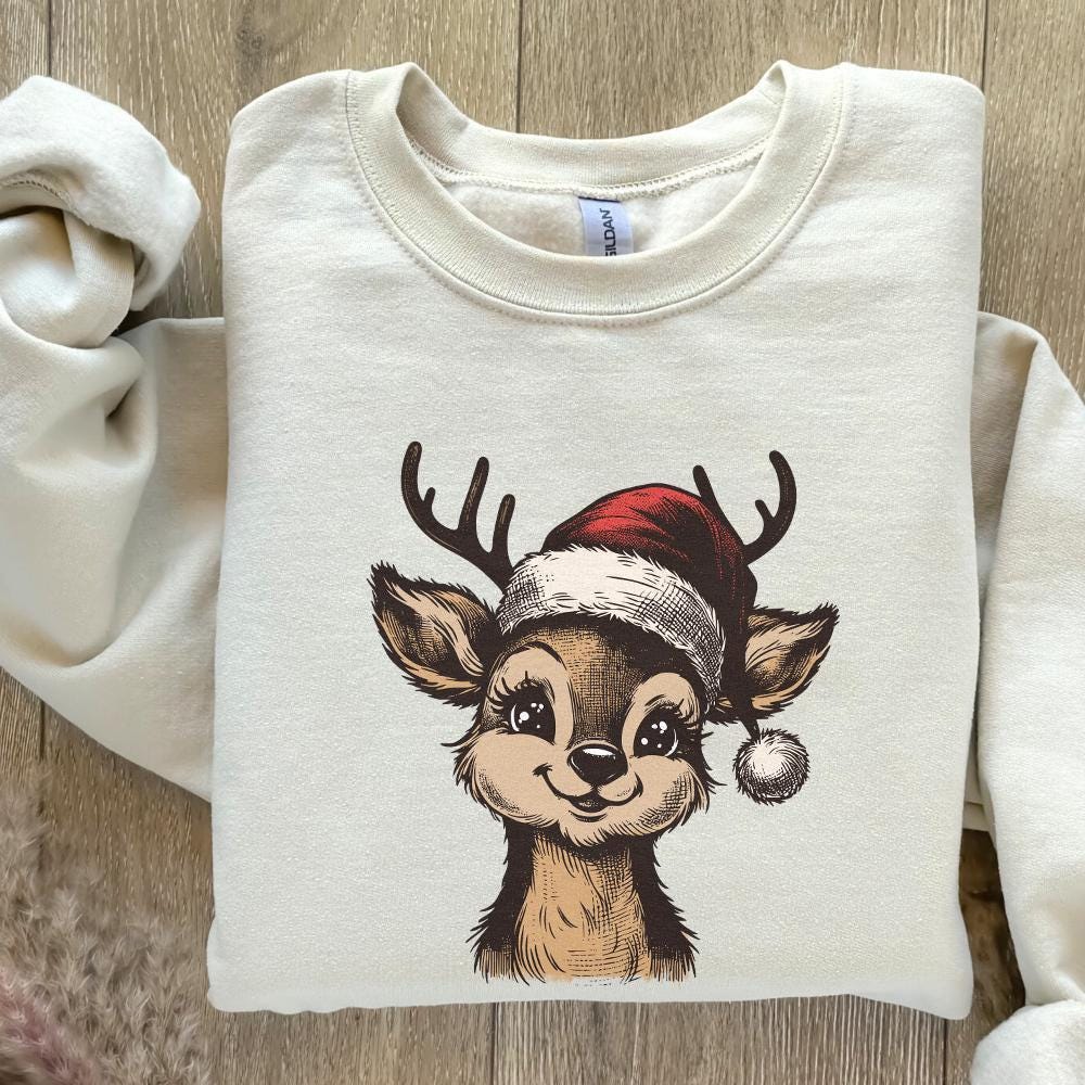 Christmas Reindeer Png, Holly Jolly Png - 300 DPI Design for T-Shirt