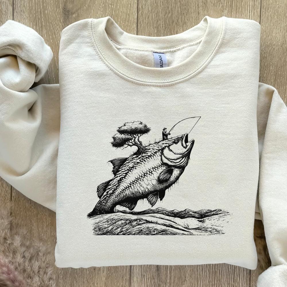 Fishing Sublimation PNG, Bass Fishing Art - 300 DPI Design for T-Shirt