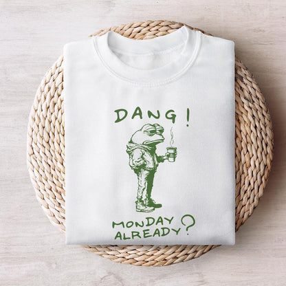 Dang Monday Already PNG, Tired Office Frog - 300 DPI Design for T-Shirt