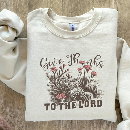 Give Thanks to Lord PNG, Western Thanksgiving PNG - 300 DPI Design for