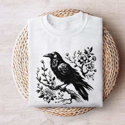 Raven Clipart PNG, Gothic Art Illustration - 300 DPI Design for T-Shirt