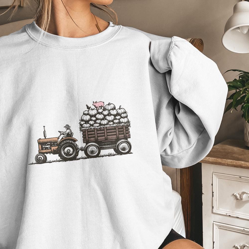 Fall Christian PNG, Tractor Design - 300 DPI Design for T-Shirt