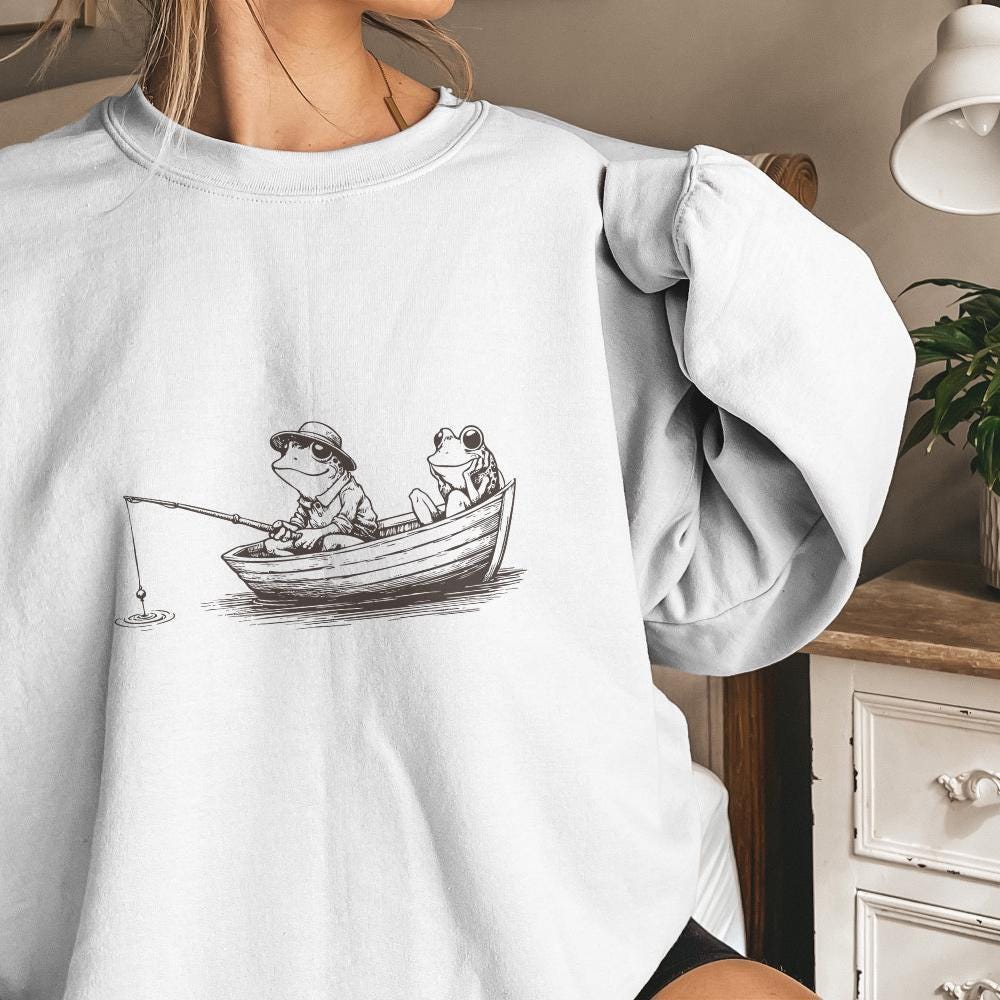 Vintage Frog Clip Art, Frog Sublimation PNG - 300 DPI Design for T-Shirt