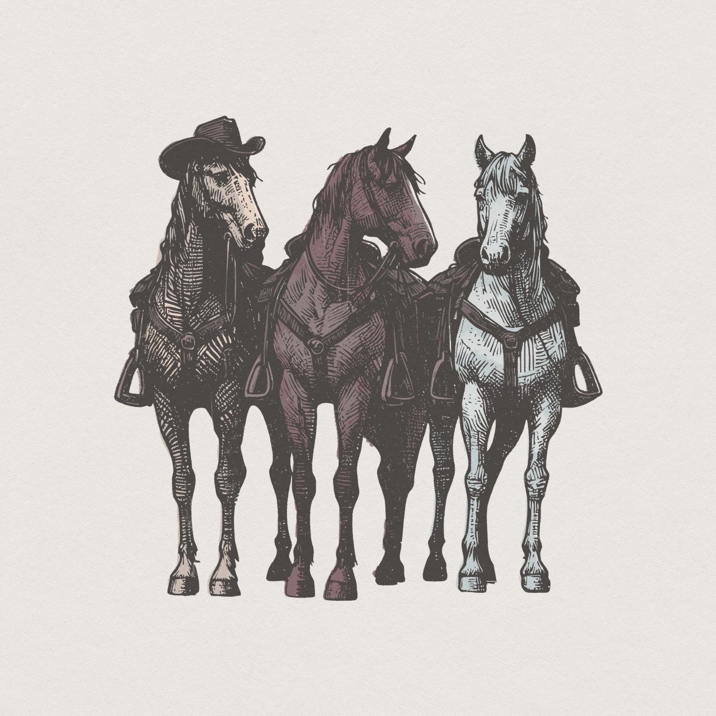 Western Horse PNG, Western Sublimation - 300 DPI Design for T-Shirt