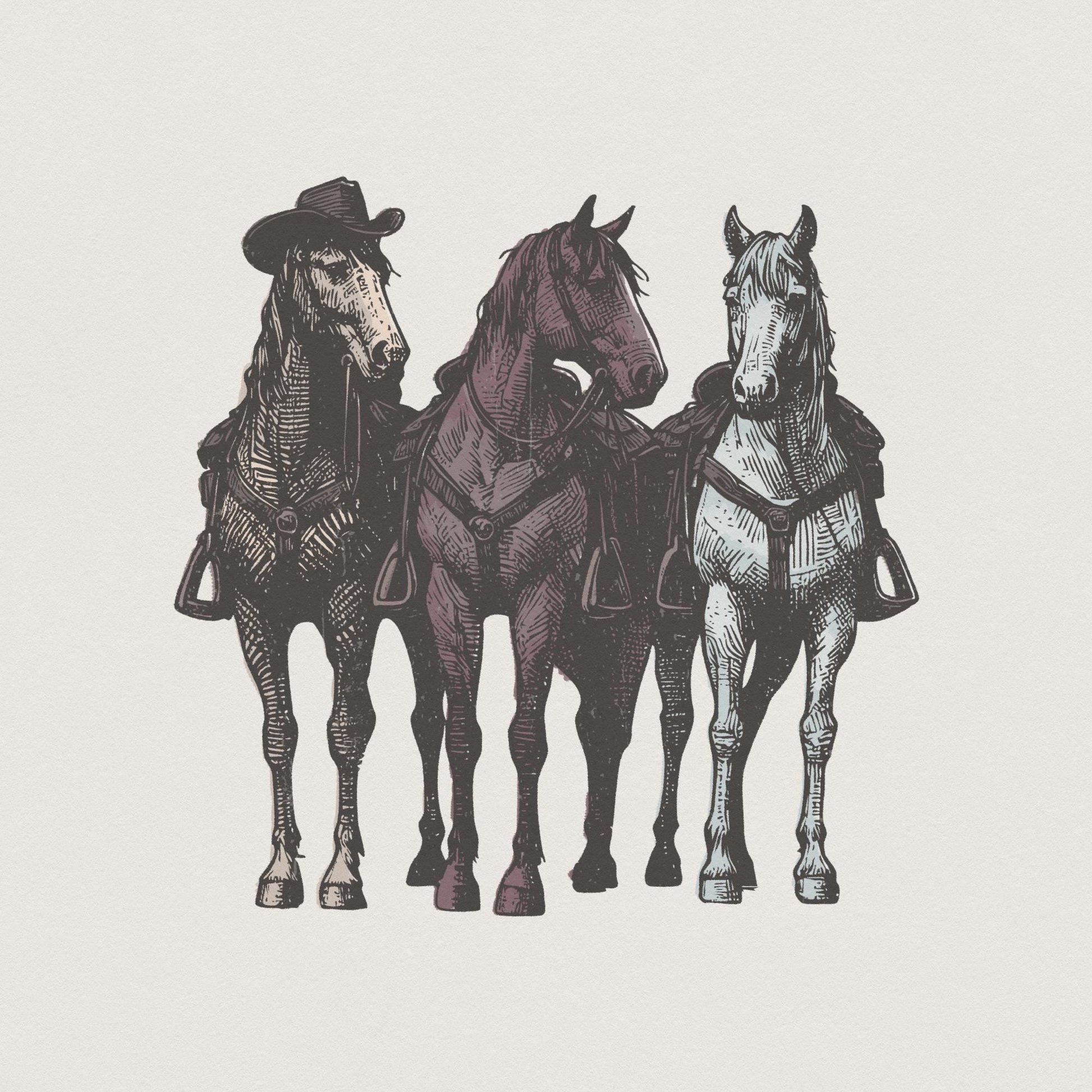 Western Horse PNG, Western Sublimation - 300 DPI Design for T-Shirt