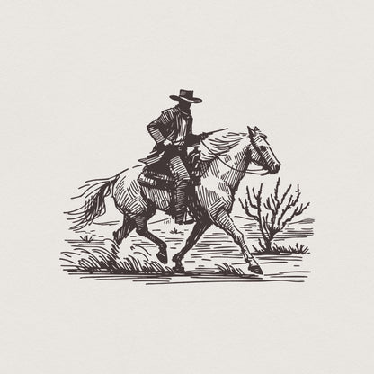 Cowboy in Desert PNG, Western Sublimation Design - 300 DPI Design for