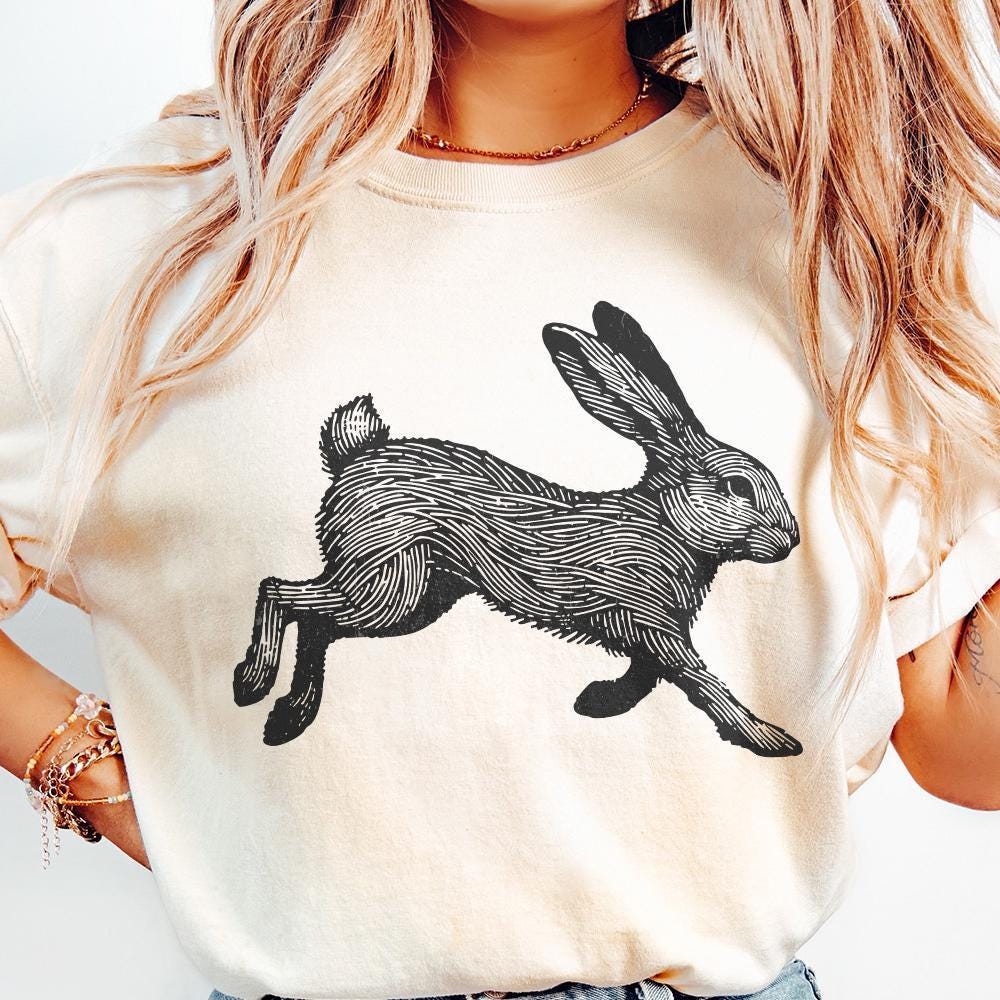 Cute Bunny Sillhouette Png, Adult Easter Png - 300 DPI Design for T-Shirt