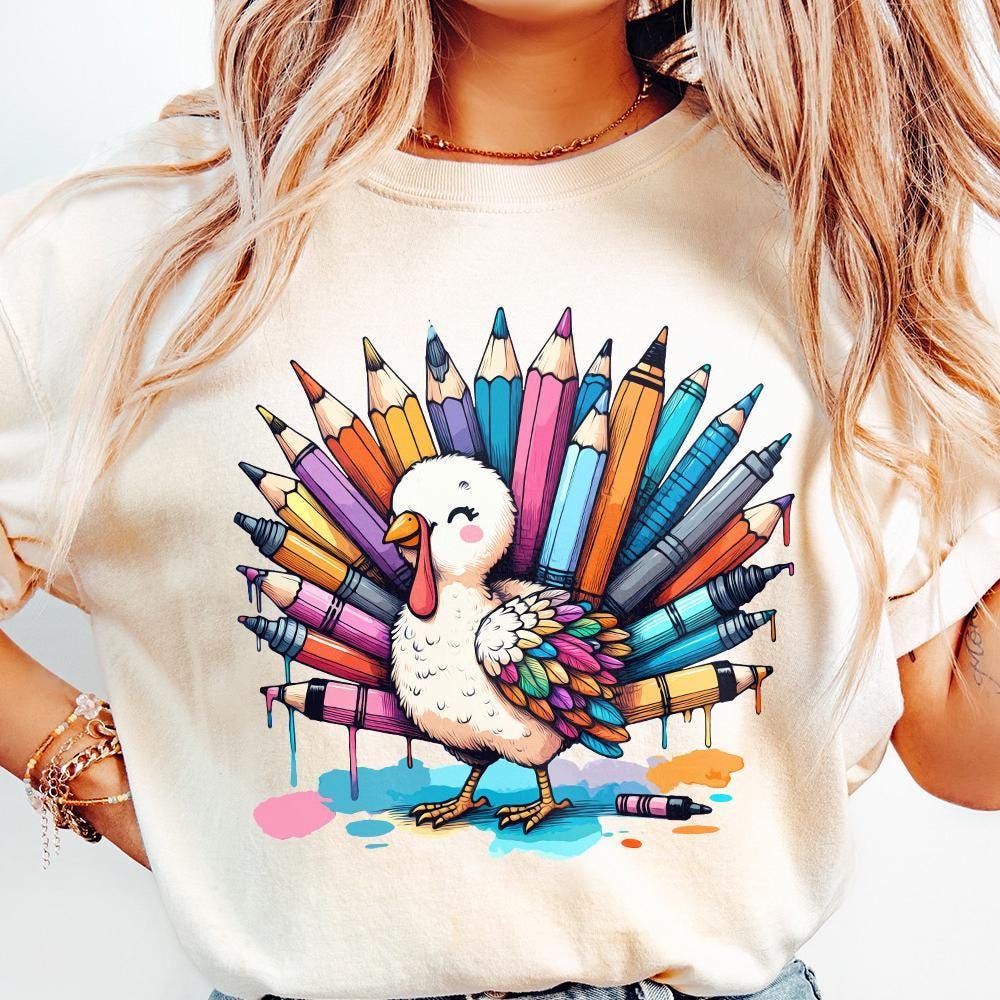 Thankful Teacher PNG, Thanksgiving Turkey Teacher - 300 DPI Design for