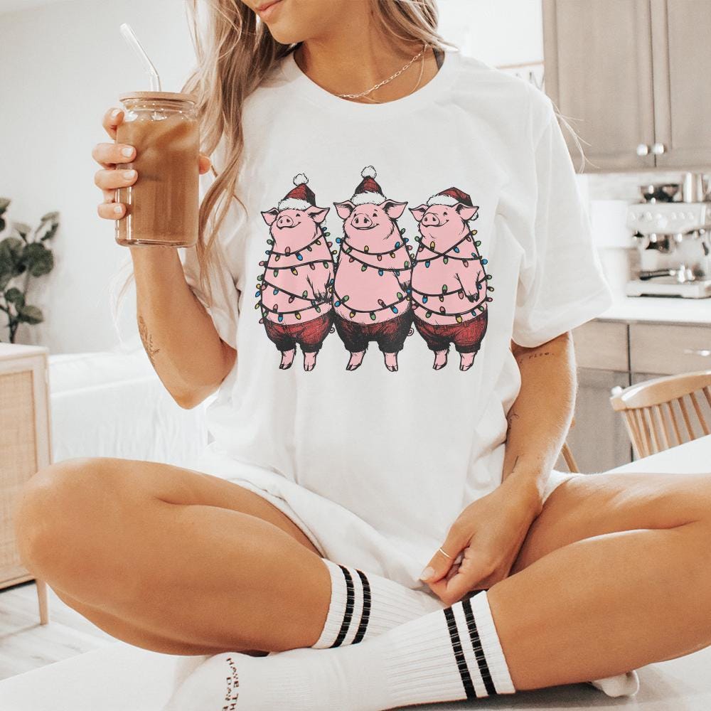 Christmas Pig Png, Merry Christmas PNG - 300 DPI Design for T-Shirt