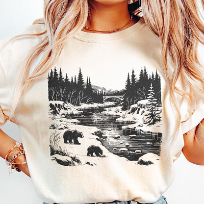 Grizzly Bear Clipart, Bear PNG - 300 DPI Design for T-Shirt