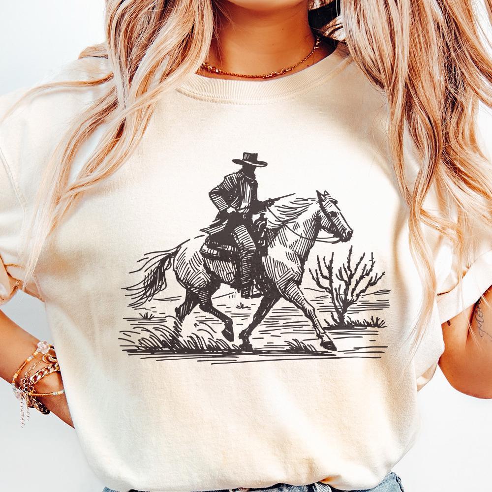 Cowboy in Desert PNG, Western Sublimation Design - 300 DPI Design for