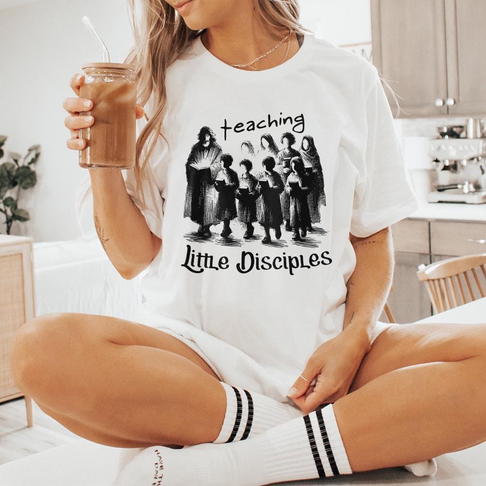 Teach Tiny Disciples png PNG, Christian Teacher Digital Download - 300