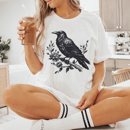 Crow Clipart PNG, Gothic Art Illustration - 300 DPI Design for T-Shirt