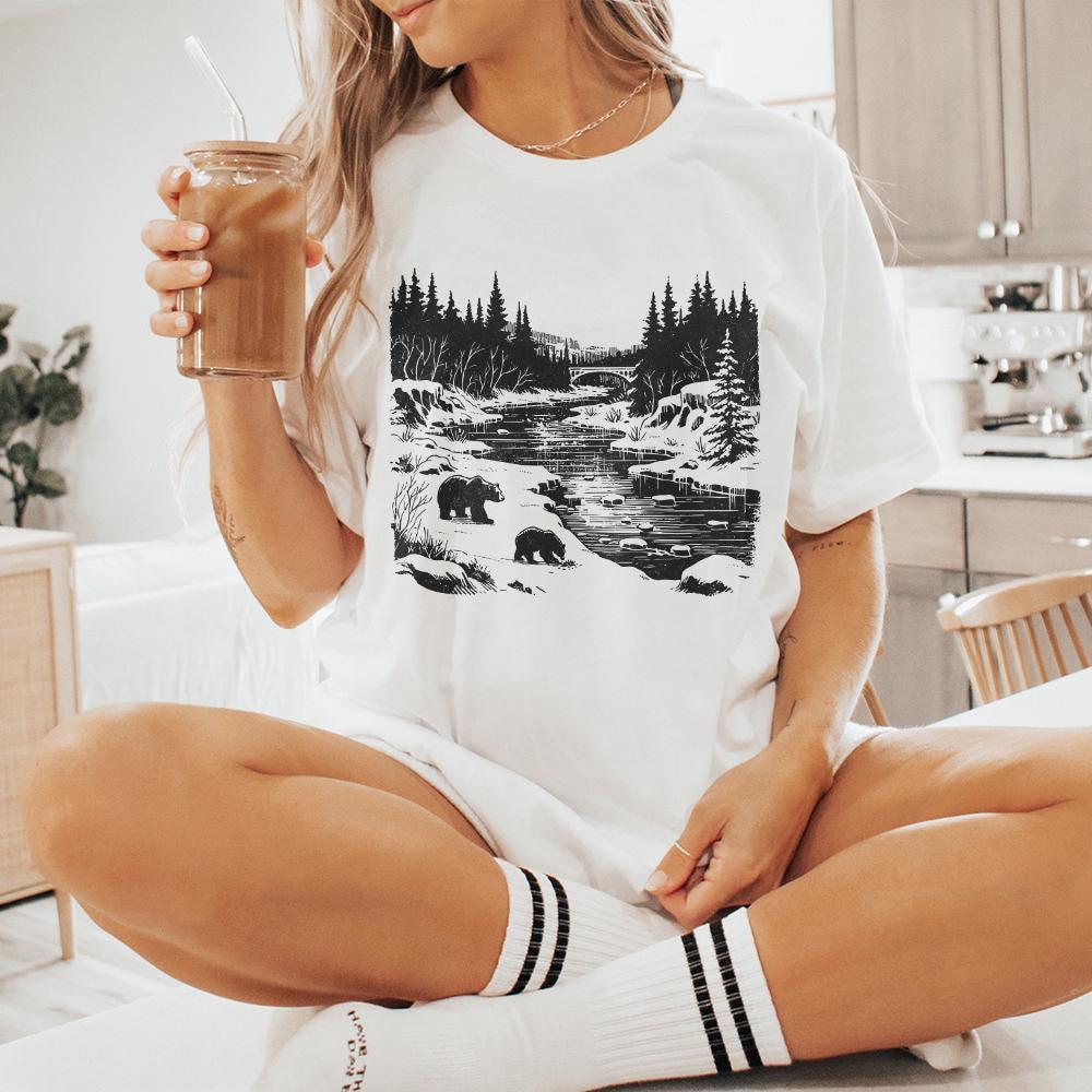 Grizzly Bear Clipart, Bear PNG - 300 DPI Design for T-Shirt