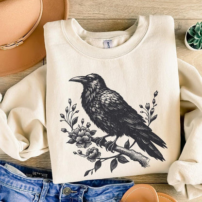 Crow Clipart PNG, Gothic Art Illustration - 300 DPI Design for T-Shirt