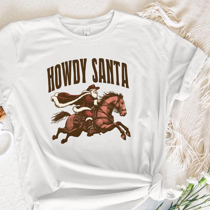 Howdy Santa PNG Digital Download, Western Christmas Design - 300 DPI