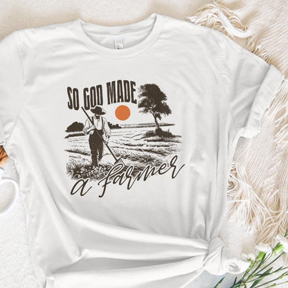 So God Made a Farmer PNG, Christian Farmer png - 300 DPI Design for T-Shirt