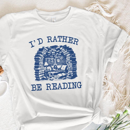 I'd Rather Be Reading png, Book Lover png PNG - 300 DPI Design for T-Shirt