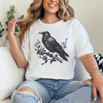 Crow Clipart PNG, Gothic Art Illustration - 300 DPI Design for T-Shirt