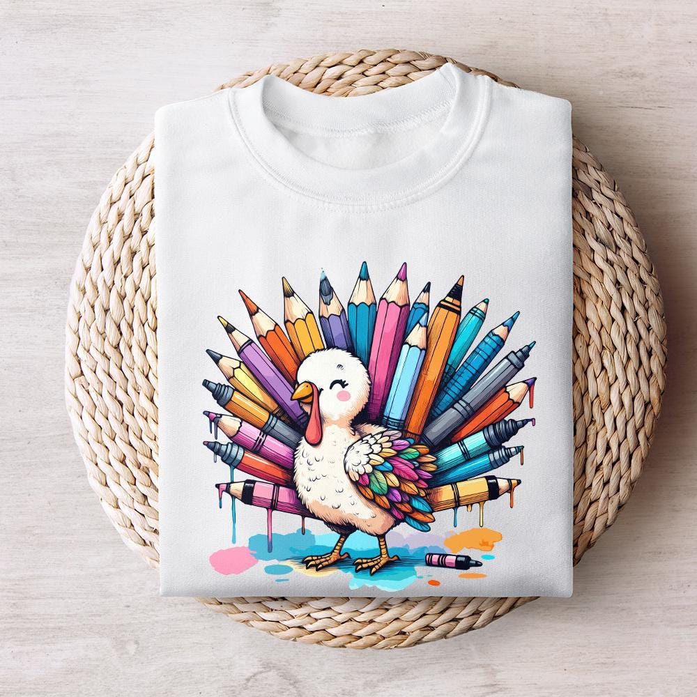 Thankful Teacher PNG, Thanksgiving Turkey Teacher - 300 DPI Design for