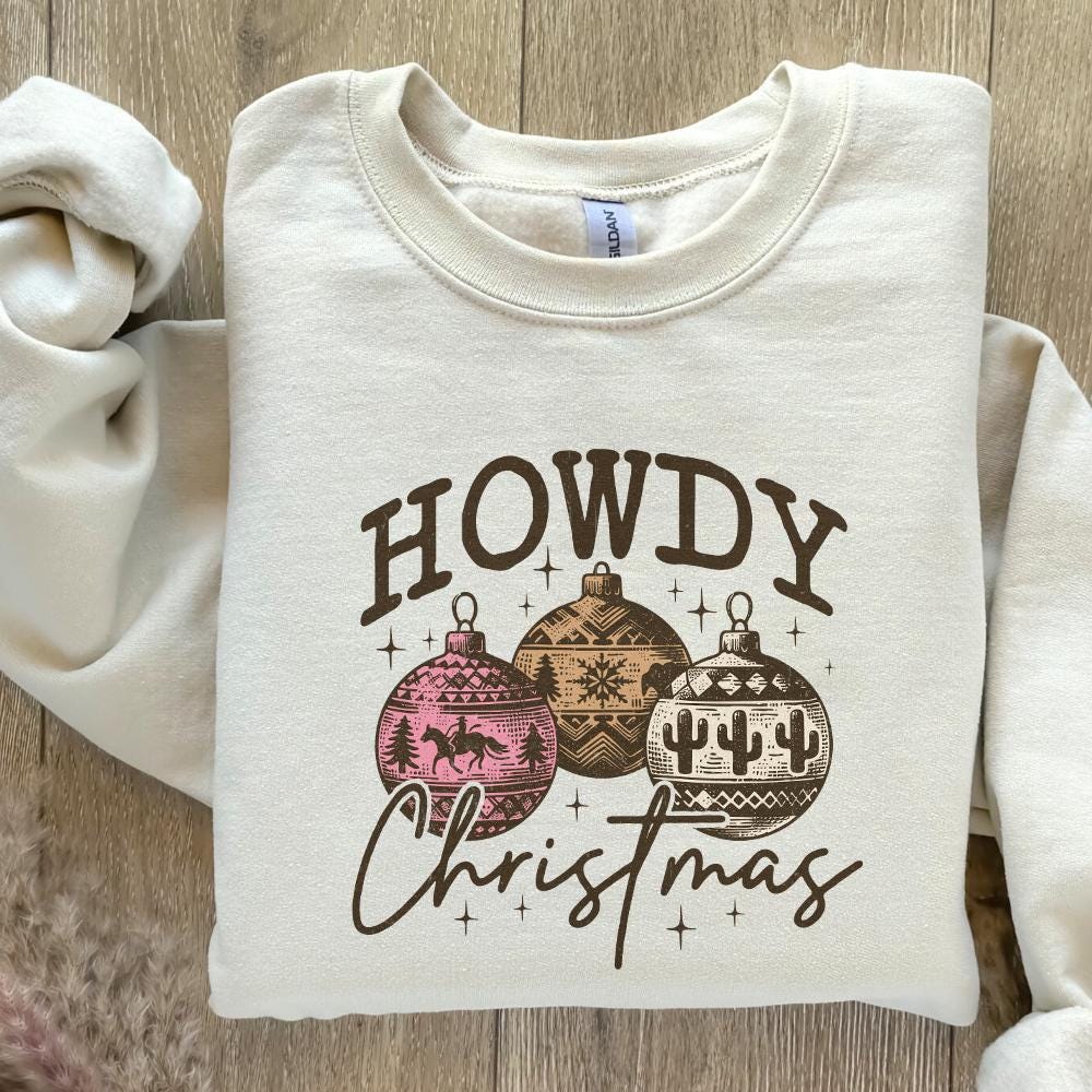 Howdy Christmas PNG, Western Sublimation Design - 300 DPI Design for