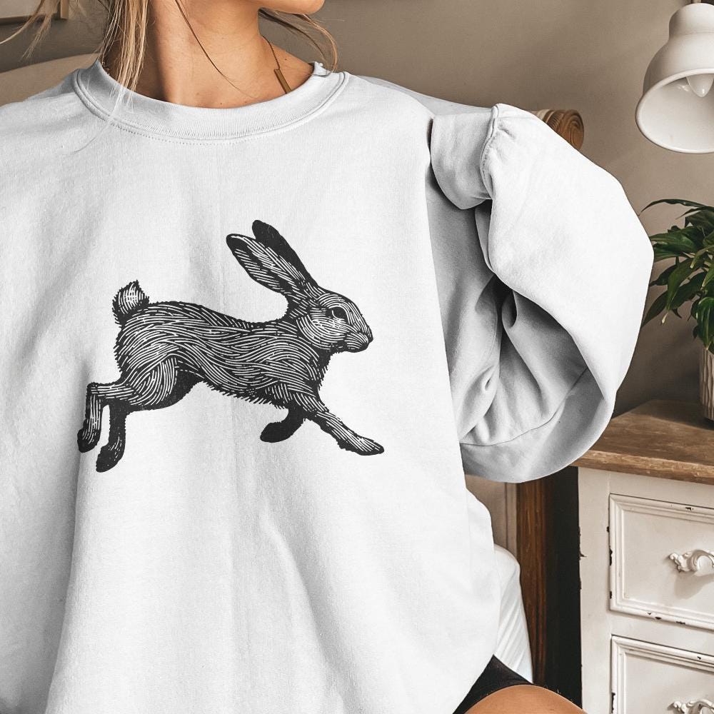 Cute Bunny Sillhouette Png, Adult Easter Png - 300 DPI Design for T-Shirt