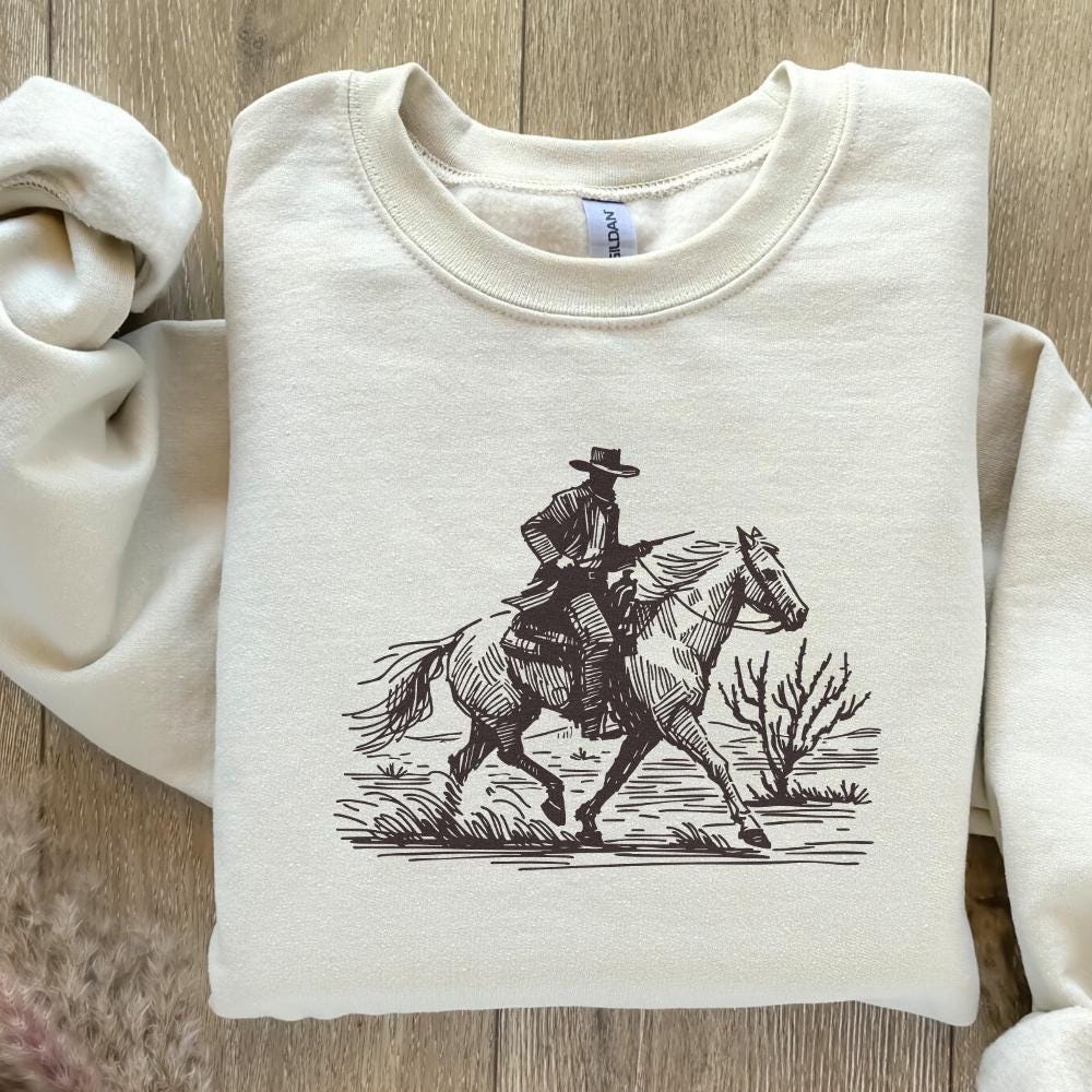 Cowboy in Desert PNG, Western Sublimation Design - 300 DPI Design for