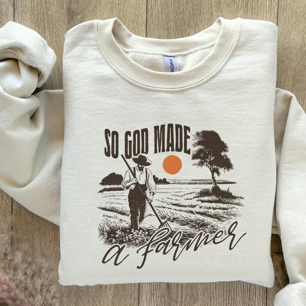 So God Made a Farmer PNG, Christian Farmer png - 300 DPI Design for T-Shirt