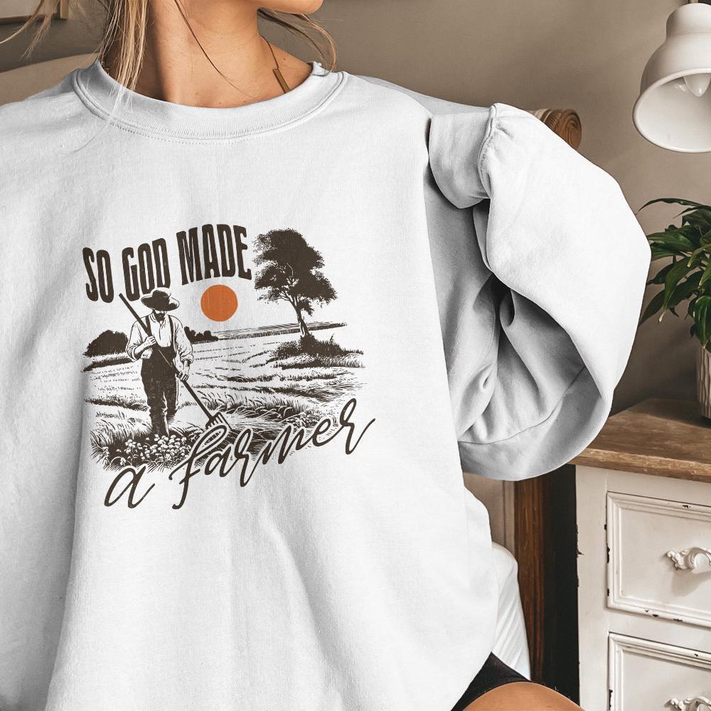 So God Made a Farmer PNG, Christian Farmer png - 300 DPI Design for T-Shirt