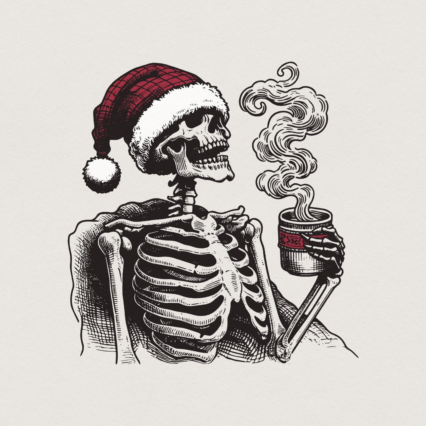 Spooky Christmas PNG, Skeleton Christmas Funny PNG - 300 DPI Design for